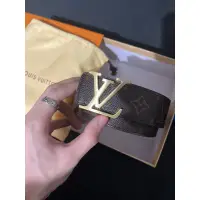 在飛比找蝦皮購物優惠-二手LV皮帶 金扣 老花