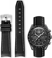 [HEYOZURY] Bands for Moonswatch Watch Curved Rubber Strap Compatible with Omega X Swatch 20mm Silicone Watch Band Men Women Replacement Bracelet Omega MoonSwatch Speedmaster No Gap Strap