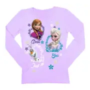Disney Frozen Anna, Elsa, & Olaf Youth Lilac Purple Pullover Sweater