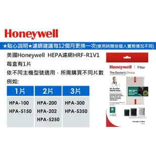 Honeywell HRF-R1 / HRF-R1V1 HEPA濾網 適用HPA-100APTW;HPA-200APTW