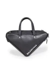 Black Leather Triangle Bag