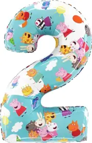 ® 66Cm (26") Peppa Pig, George & Friends Number Foil Balloon - Kids Party Balloo