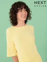 Light Yellow Active Modal Supersoft Short Sleeve T-Shirt (AE6329) | $53