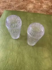 Arrow Crystal Image Acrylic Salt Pepper Shakers Vintage USA New Screw Tops Lucit