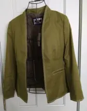 J Crew Blazer Linen Blend Lined Jacket Kakki Olive Size 0