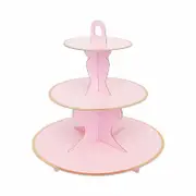 Pink 3 Tier Cupcake Stand Cardboard Cake Dessert Baby Shower Birthday Party