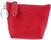 [Holibanna] Leather Pouch Coin Purse Women Wallet Organizer Bag Travel Toiletry Bag Zipper Makeup Bag Red