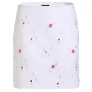 NWT Golfino Ladies Flower Embroidery Techno Stretch Skort 8265922 100 White 10