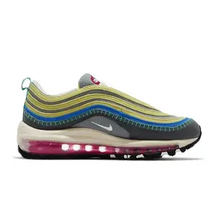 Nike 休閒鞋 Air Max 97 SE GS 童鞋 大童 女鞋 灰黃 子彈 刺繡 復古 氣墊 DN4381-001 [ACS 跨運動]