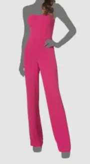 Dress The Population Womens Pink Preston Strapless Bustier Jumpsuit Size M