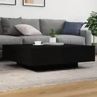 modern coffee table LED lights black 100x100x31 cm versatile design 6603