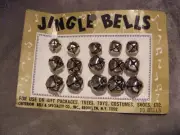 Vtg Card of 15 Criterion Bell & Specialty Jingle Bells - NOS - 3 Sizes - Silver