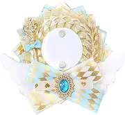 Can Badge Rosette with Wings Rosette Angel 57mm 58mm Pain Bag Decoration Handmade Rosette Ribbon Light Blue