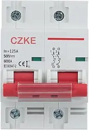 UMCNVV 2P MCB DC500V Miniature Circuit Breaker 6kA Breaking Capacity 80A 100A 125A(80A)