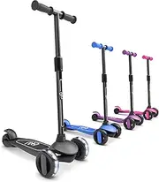 6KU Scooter for Kids Ages 3-5 with Flash Wheels, Kids Scooter 4 Adjustable Height, Toddler Scooter Extra-Wide PU LED Wheels, 3 Wheel Scooter for Kids for Girls & Boys Learn to Steer…