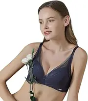 [BORNLIZWAY] Women's Modal Mesh Wireless Bra – Breathable, Lightweight, Comfortable, Seamless Support Lingerie