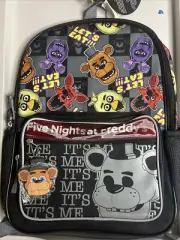 NWT Bioworld Collection Five Nights At Freddy’s Black 16” Backpack With Keychain