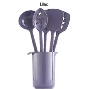 NEW 6 PC LILAC MELAMINE KITCHEN TOOL SET LADLE SPATULA SPOONS TURNER & PITCHER