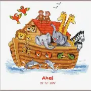 Noah's Ark Delight Cross Stitch Kit - Create a Whimsical Masterpiece with this F