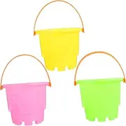 SUPVOX 3pcs Mini Sand Bucket for Beach Bucket Lightweight Plastic Fishing for Engaging Sand Play Fun for Boys Random Color