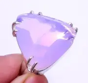 Pink Milky Opal Gemstone 925 Sterling Silver Handmade Ring Size Adjustable (694)