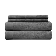 4 Piece Bambury Elvire Luxurious and Soft Bath Towel & Hand Towel Pack Grey