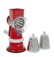 Rotary Multi Functional Food Grater Handle Vegetable Cheese Shredder Slicer 3 Bl