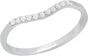 [Dazzlingrock Collection] Round Gemstone Ladies Wedding Stackable Contour Band, Sterling Silver