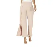 Thalia Sodi Studded Split Leg Nougat Nude Beige Wide Leg Pants Size XL