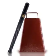 Cow bell with Handle-7 Inch Cow Bell Noise Maker, Cowbell Beater Stick, Cheer...