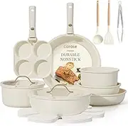 Carote Pots and Pans Set Non Stick Gold, Cookware Set, Pots and Pans Set