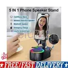 Induction Bracket Speaker, 5 in 1 Cell Phone Stand with Power Bank/White