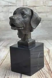 100% BRONZE STATUE HUNTING DOG RETRIEVER LABRADOR HIGHLY DETAILED SCULPTURE GIFT