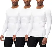 [DEVOPS] Men's 3 Pack Cool Dry Athletic Compression Long Sleeve Baselayer Workout T-Shirts