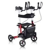 Altus Premium Upright Rollator Walker with Forearm Support and Seat - Red - Rollator