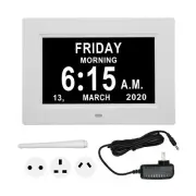 7in Digital Day Clock Auto Dimmable 8 Languages Day Clock For Elderly