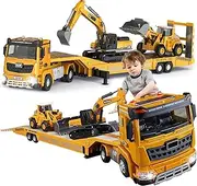 Alloy Metal Construction Toys Kids Toys for 3 4 5 6 7 Years Old Boys, Die-cast Construction Toys Set Truck, Excavator, Bulldozer, Alloy Engineering Construction Vehicles Truck Toys