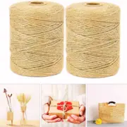 600 Feet Roll Natural Jute Twine String Thin Ribbon Hemp Gift Wrap Gardening