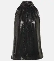 [Diane von Furstenberg] Diane von Furstenberg Dove sequined halterneck top AU 16 black