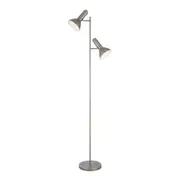 Hyvik Matt Nickel Twin Lights Floor Lamp