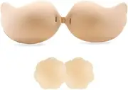 [HSAJS] Women's Strapless Adhesive Bra Stick on Bra Push Up Invisible Backless Bra Silicone Sticky Bra