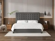 My Style Buttoned Headboard & Drawer Base - Super King / Gunmetal / Standard Base