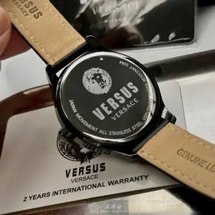 VERSUS VERSACE手錶, 男女通用錶 44mm 黑圓形精鋼錶殼 黑色簡約, 中三針顯示錶面款 VV00370