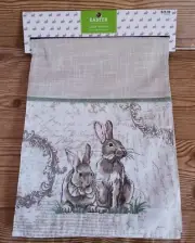 2021 Hobby Lobby Tan White Easter Rabbits Table Runner NWT 72"x13"