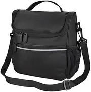 Bike Bag, Cooler Bag Bike Handlebar Bags Insulated Water Resistant Polyester with Reflective Strips for Safer Riding (Black)