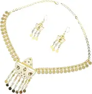 [VALICLUD] Middle Eastern Jewelry Set Dubai Gold Alloy Necklace Earrings for Women