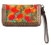 Ariat Western Womens Wallet Clutch Studs Prickly Pear Cactus Multi A770015297