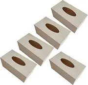 CAXUSD 5pcs Blank Wooden Tissue Box Cover DIY Crafting Holder for Tissues Blank Tissue Box for Home Office and Restaurant Use Safe and Durable Material for Creative Projects
