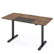 Costway Electric Standing Table Motorised Computer Desk 1.4 x 0.7m Rustic Brown