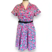 Torrid 18 Disney Pin Up Alice In Wonderland Cheshire Cat Rockabilly Swing Dress